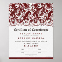 Commitment Ceremony Lace Wedding Certificate