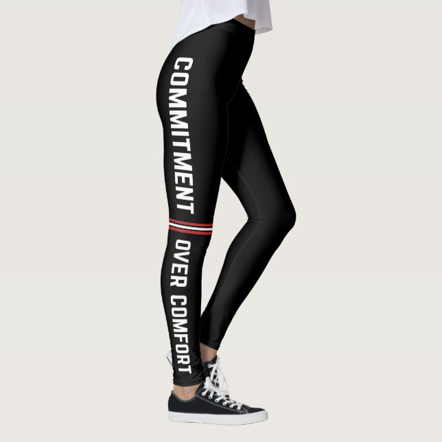 Commitment Over Comfort Gym Motivation Leggings (Right)