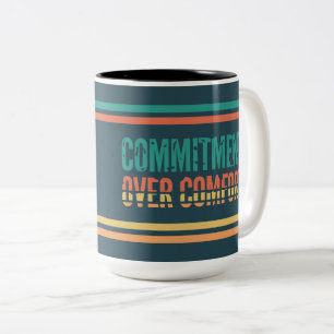 Commitment Over Comfort Retro Motivation Mug