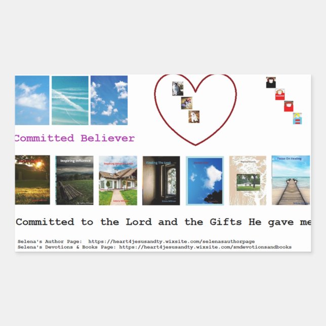 Committed To and Books Rectangular Sticker (Front)