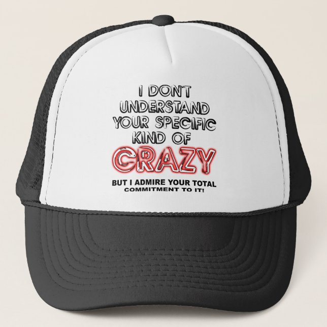 Committed To Crazy Funny Ball Cap Hat Quote Saying (Front)