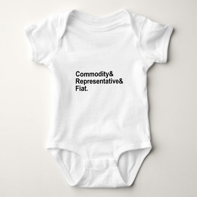 Commodity Representative Fiat | Money Types Baby Bodysuit (Front)