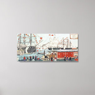 Commodore Perry's Gift of a Railway Canvas Print