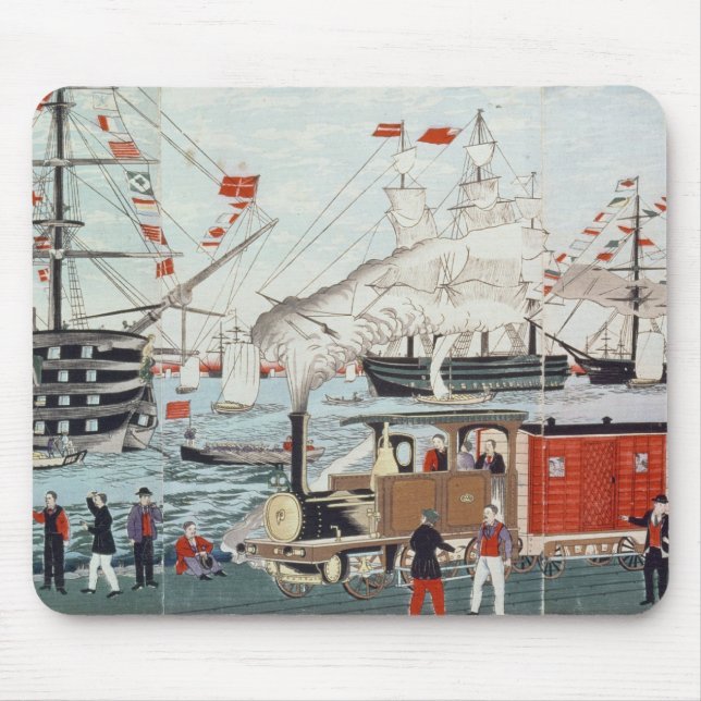 Commodore Perry's Gift of a Railway Mouse Pad (Front)