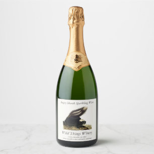 Common American Skunk or Striped Skunk, by Audubon Sparkling Wine Label