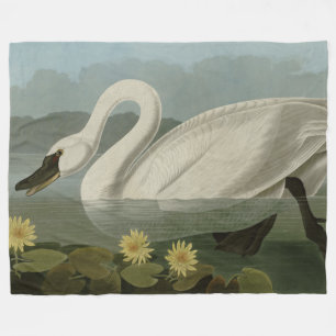 Common American Swan - Audubon's Birds of America Fleece Blanket