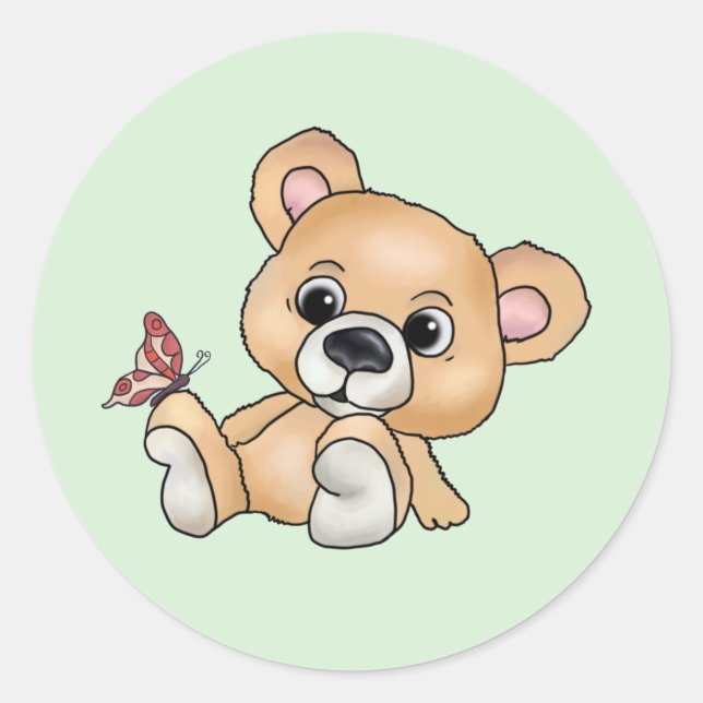 common bear classic round sticker (Front)