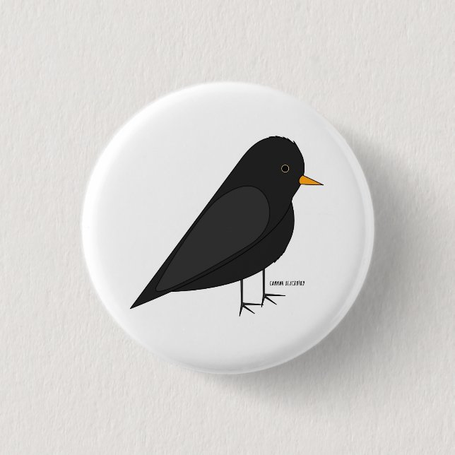 Common Blackbird button (Front)