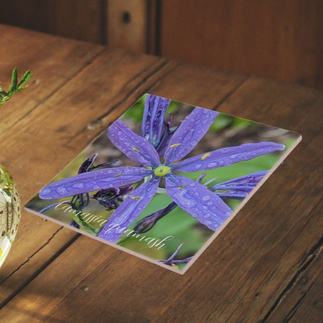 Common Blue Camas Floral Tile (In Situ)