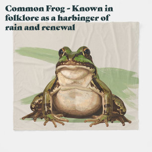 Common British Frog   Goblincore Nature Art Fleece Blanket
