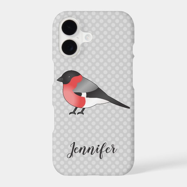 Common Bullfinch Red Bird With Custom Name (Back)