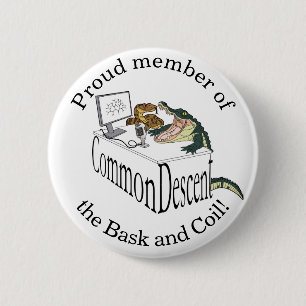Common Descent Bask & Coil 6 Cm Round Badge