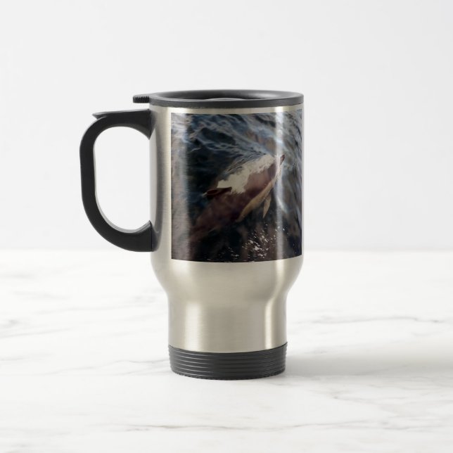 Common Dolphin Surfacing Ocean Scene Marine  Travel Mug (Left)