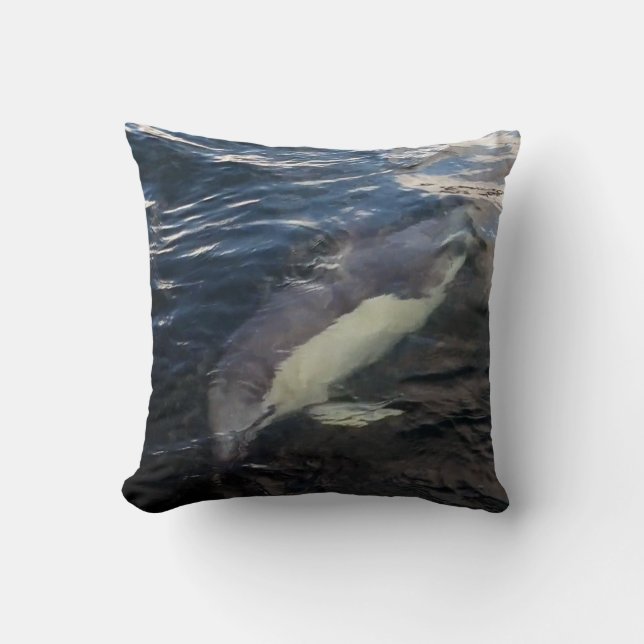 Common Dolphin Swimming Ocean Inspired Living Room Cushion (Front)