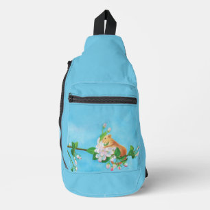 Common Dormouse on a blossoming branch Sling Bag