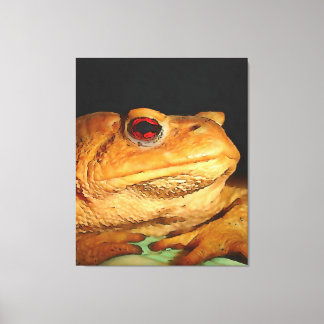 Common European Toad Bufo Bufo Black Outline Art Canvas Print