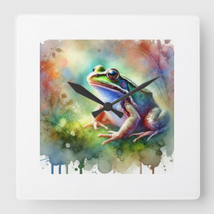 Common frog 131024AREF112 - Watercolor Square Wall Clock