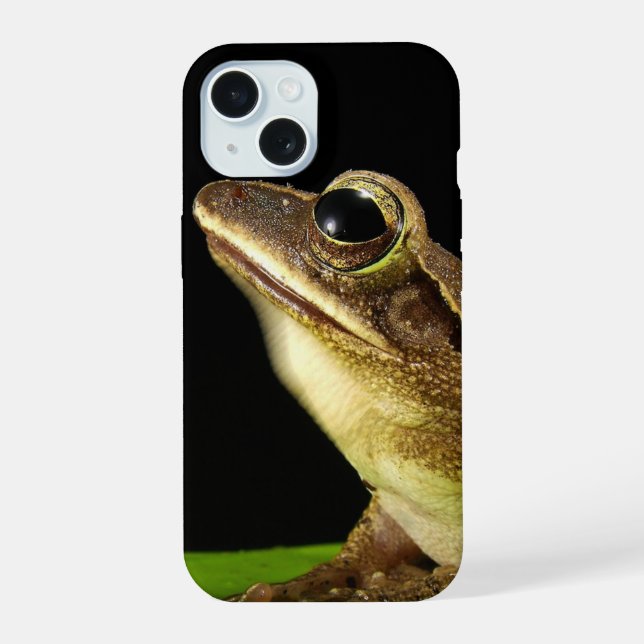 Common Frog on a Leaf iPhone 15 Case (Back)