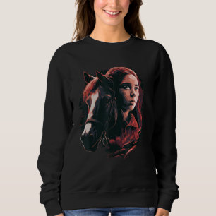 Common Girl Portrait Horse  Rider Sweatshirt