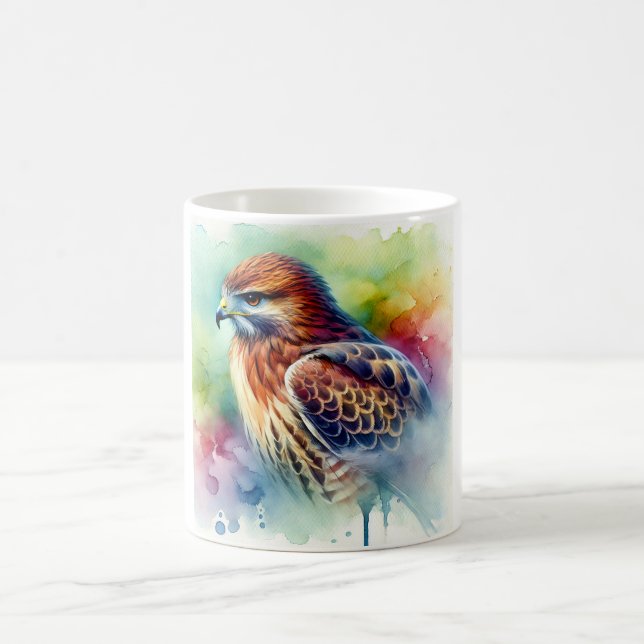 Common hawk 040924AREF122 - Watercolor Coffee Mug (Center)