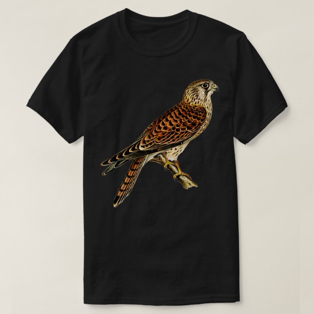 Common Kestrel Hawk Falcon Raptor Bird animal shel T-Shirt (Design Front)