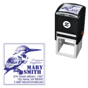 Common kingfisher self-inking stamp