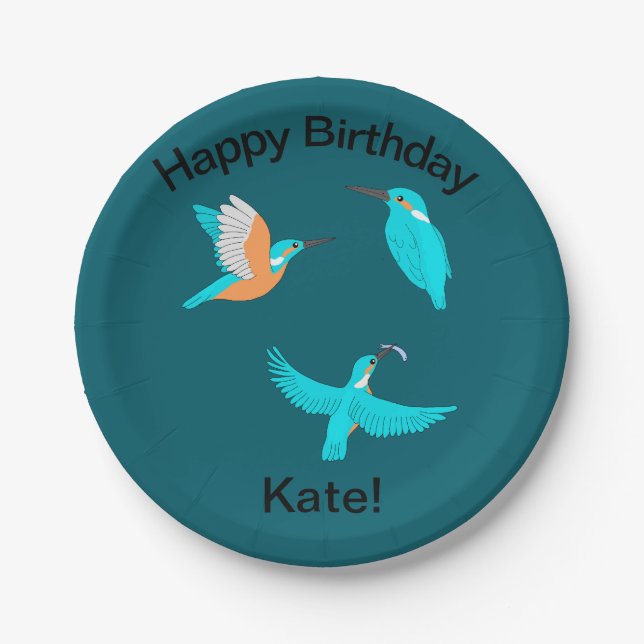Common Kingfishers Paper Plate (Front)