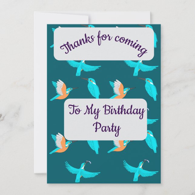 Common Kingfishers Thank you Card (Front)