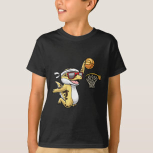 Common Leopard Gecko Playing Bysketbyll Reptile Li T-Shirt
