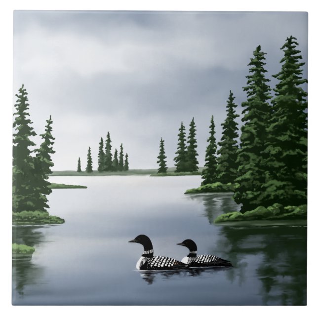Common Loon Art Tiles (Front)