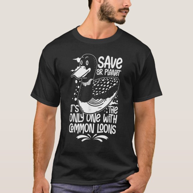 Common Loon Bird Ducks  Cute 1 T-Shirt (Front)