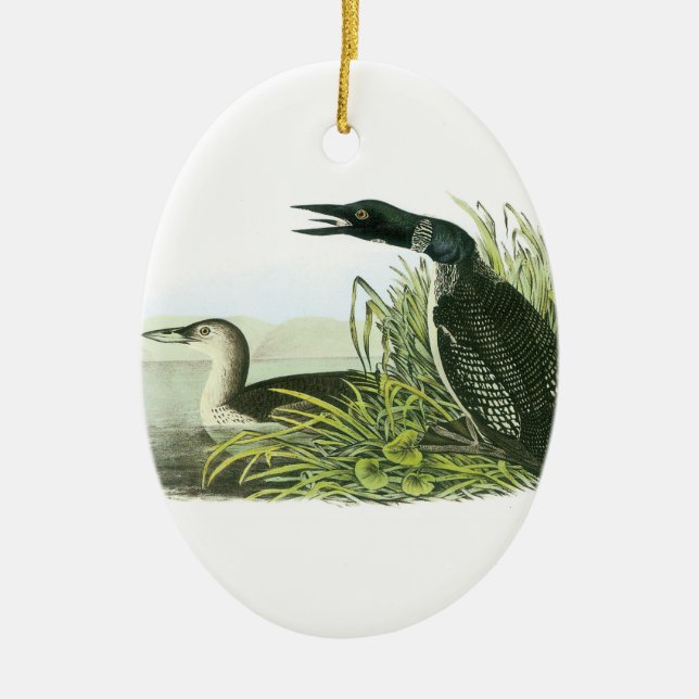 Common Loon by Audubon Ceramic Tree Decoration (Front)