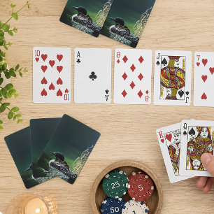 Common Loon Family Lake Wildlife Nature Green Playing Cards