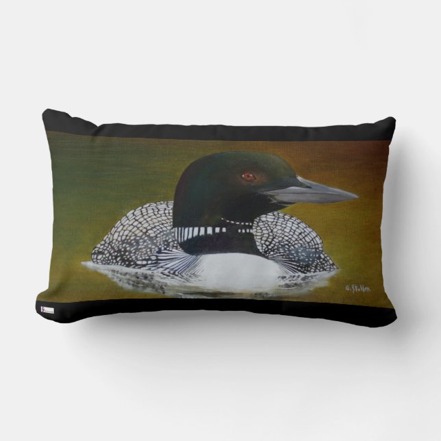 Common Loon Lumbar Throw Pillow (Front)
