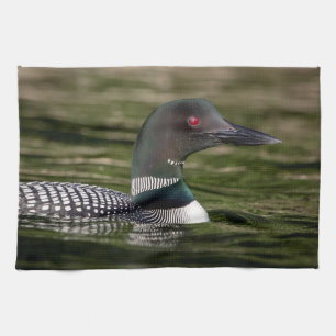 Common Loon on Jabe Pond Tea Towel