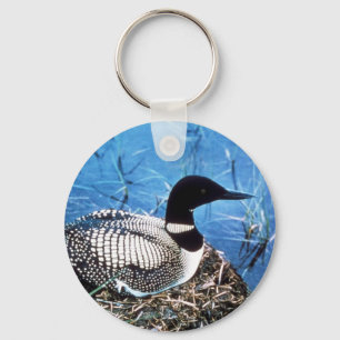 Common Loon on Nest Key Ring