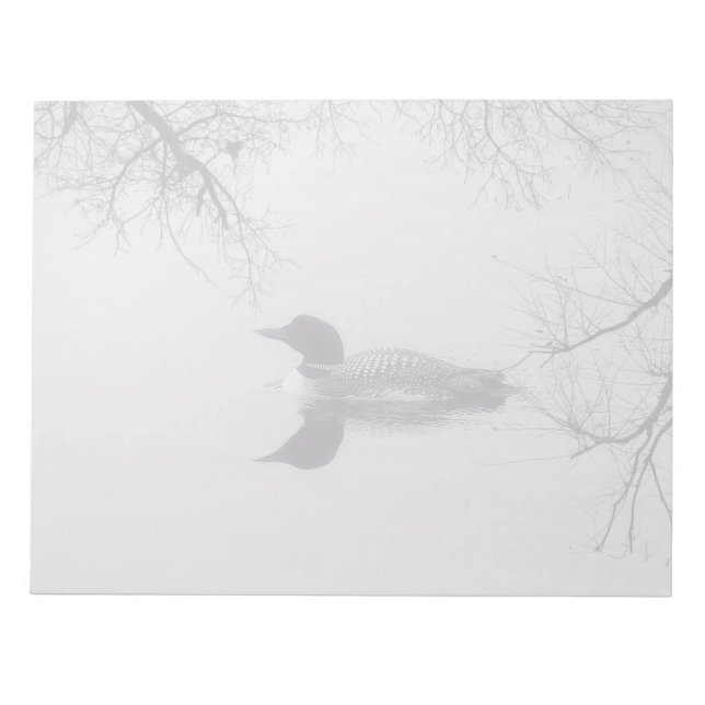 Common Loon Swims in a Northern Lake in Winter Notepad (Front)