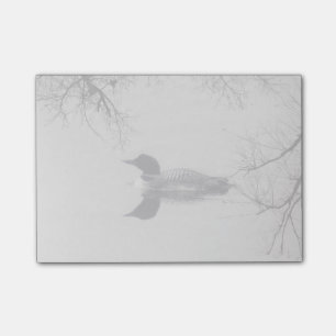 Common Loon Swims in a Northern Lake in Winter Post-it Notes