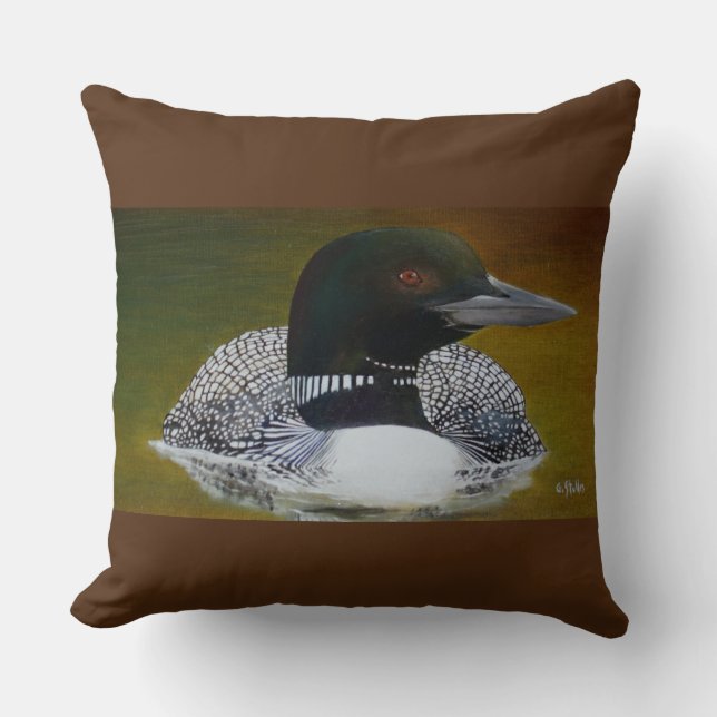 Common Loon Throw Cushion (Front)