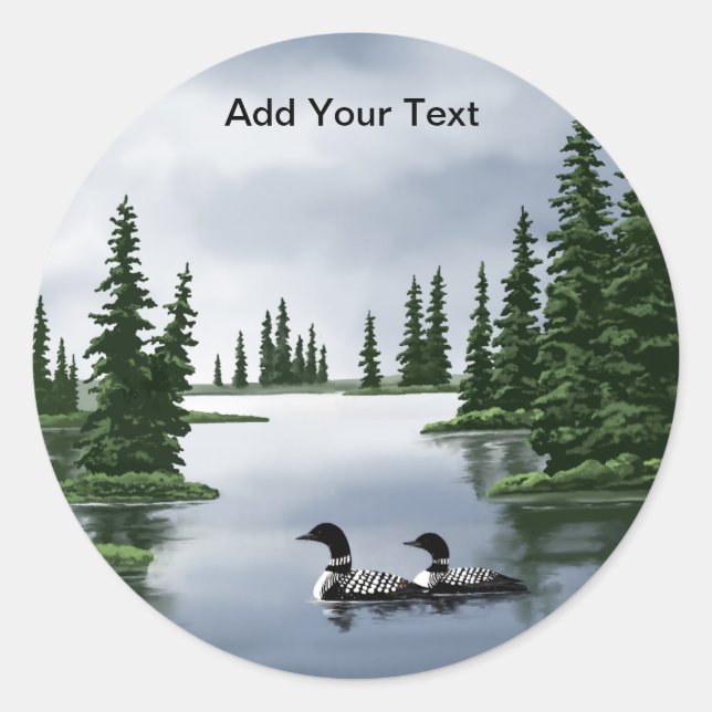 Common Loons Classic Round Sticker (Front)