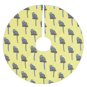 Common marmoset cartoon illustration brushed polyester tree skirt