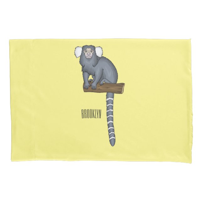 Common marmoset cartoon illustration pillowcase (Front)