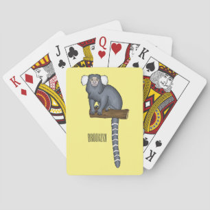 Common marmoset cartoon illustration playing cards