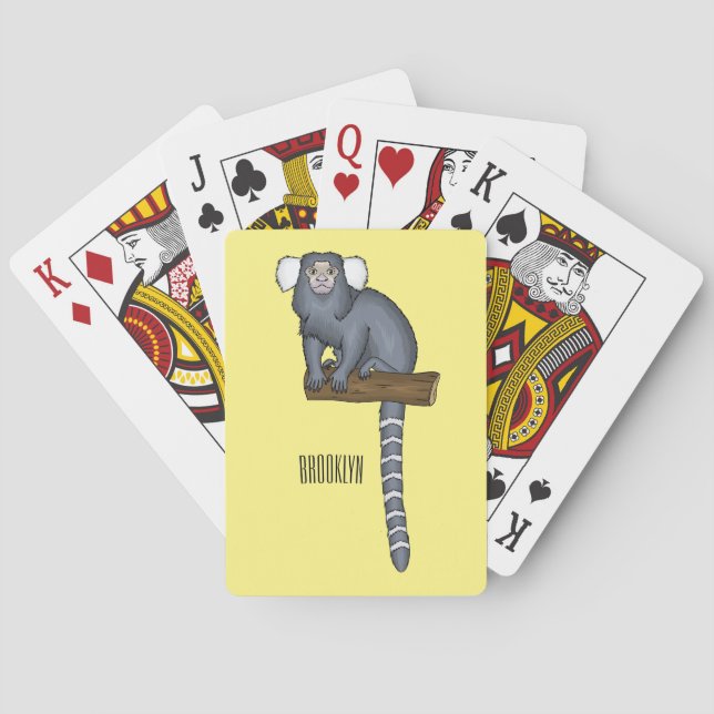 Common marmoset cartoon illustration playing cards (Back)