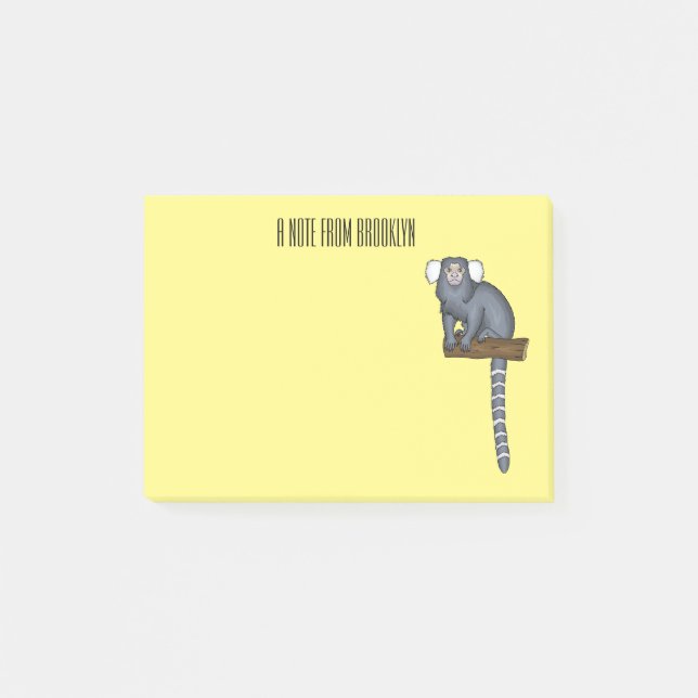 Common marmoset cartoon illustration post-it notes (Front)