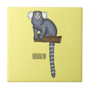 Common marmoset cartoon illustration tile