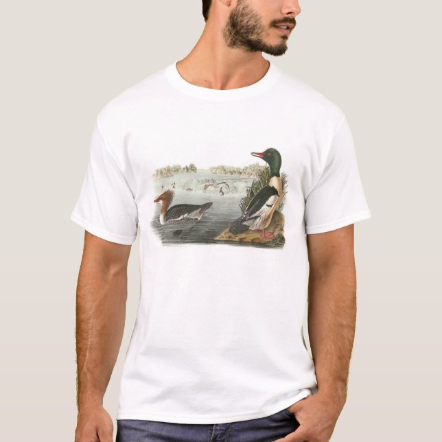 Common Merganser by Audubon T-Shirt (Front)