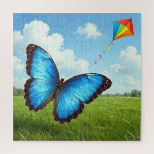 Common Morpho Butterfly Flying a Kite Jigsaw Puzzle