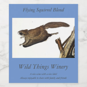 Common or Southern Flying Squirrel, or The Assapan Wine Label