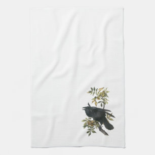 Common Raven by Audubon Tea Towel